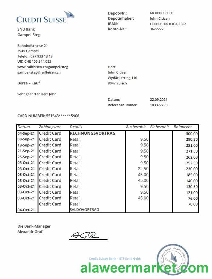 Switzerland Credit Suisse excel pdf